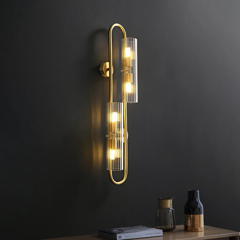 Lysandra Bed Side Copper Glass Wall Light – Where Sleek Design Meets Sophisticated Illumination