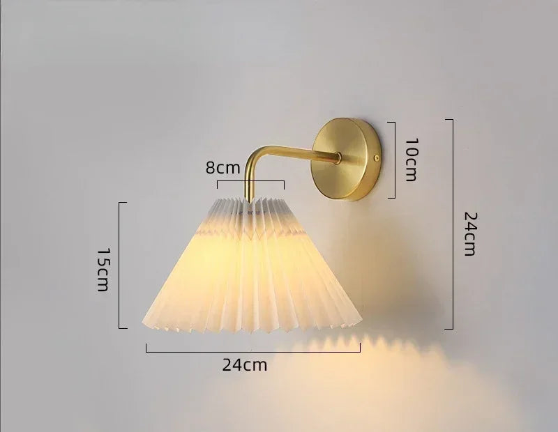 Retro Fabric Wall Lamp with Reading Light Modern Luxury Bedside