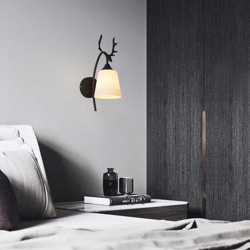Nordic Antler Wall Lamp Modern Minimalist Bedside Living Room Light