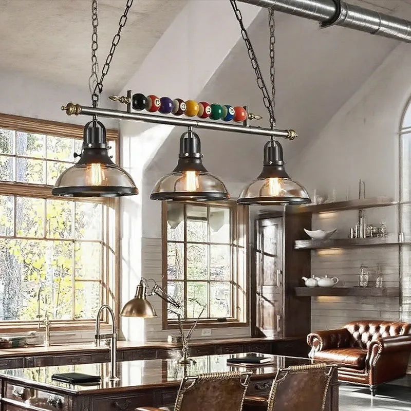 Nordic Retro Billiard Pendant Lamp Modern LED Chandelier Ceiling Lamps Restaurant Bar Counter Clothing store Indoor Decor Lights