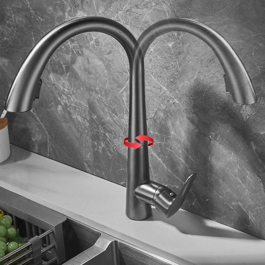 Single Handle Hole Pull Out Spray Brass Kitchen Sink Faucet Mixer Cold Hot Water Taps Torneira Cozinha