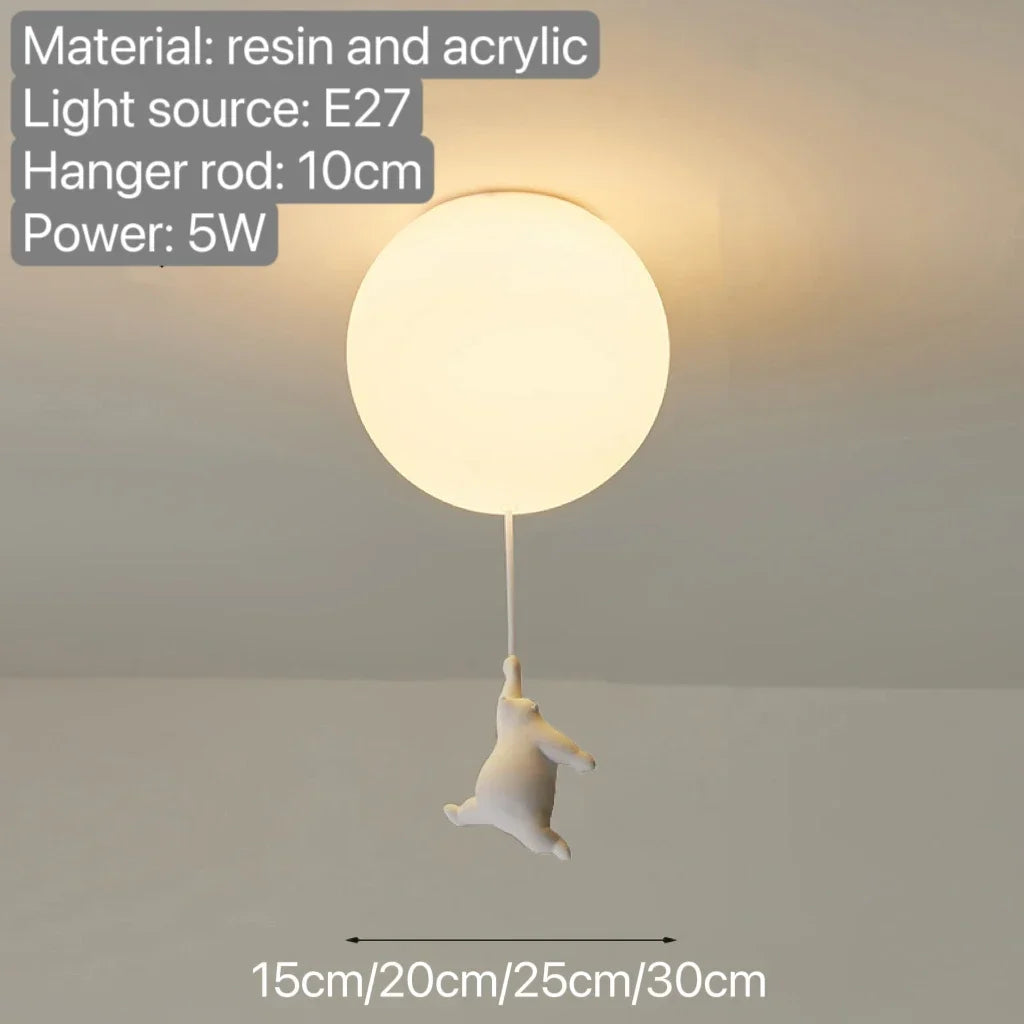 Bear Pendant Light - Whimsical Nordic Children's Room Pendant Light