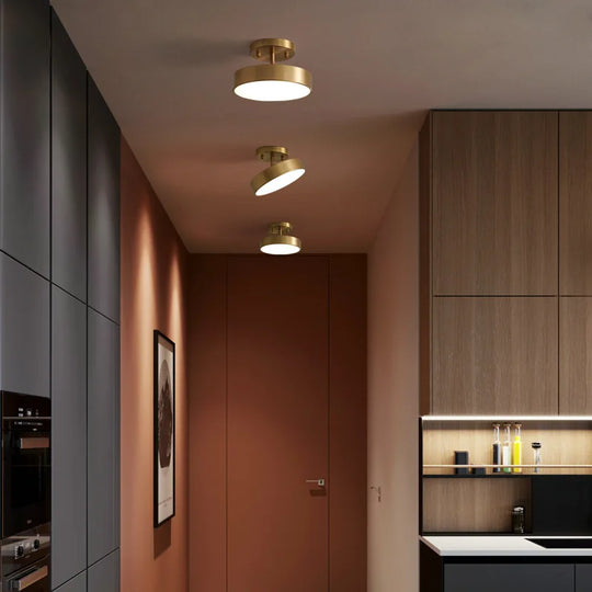 Nordic LED Ceiling Light with Adjustable Copper Finish