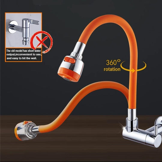 Flexible Direction Rotating Kitchen Faucet Deck Mount Cold Water Faucet Colorful Single Handle One Hole Tap 2 Mode Spray Stream