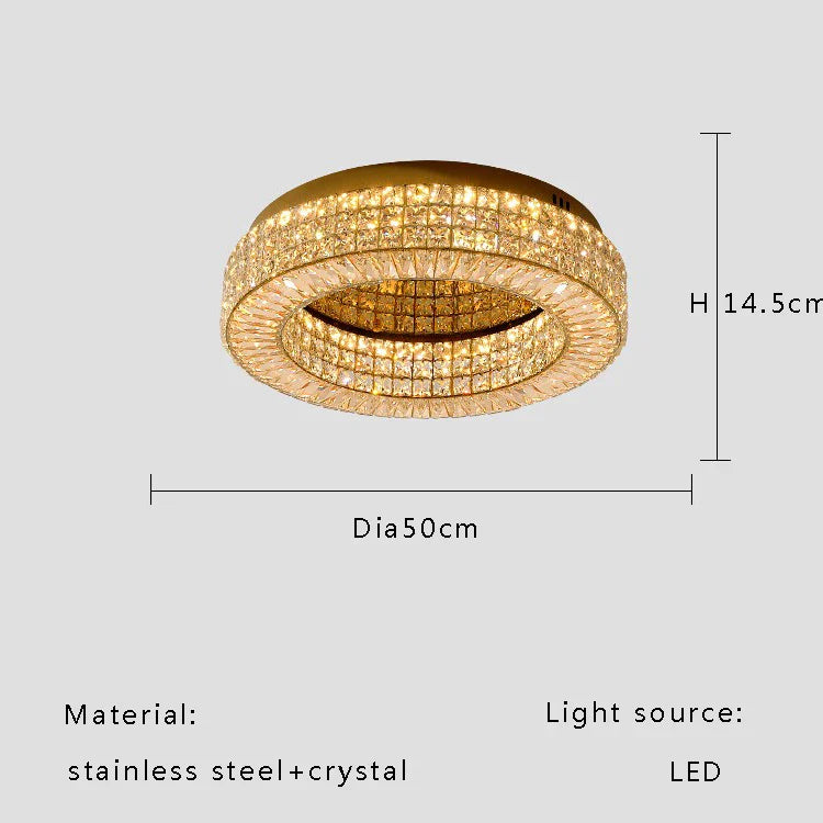 Modern Two-Tier Crystal Ceiling Light for Bedroom & Living Room