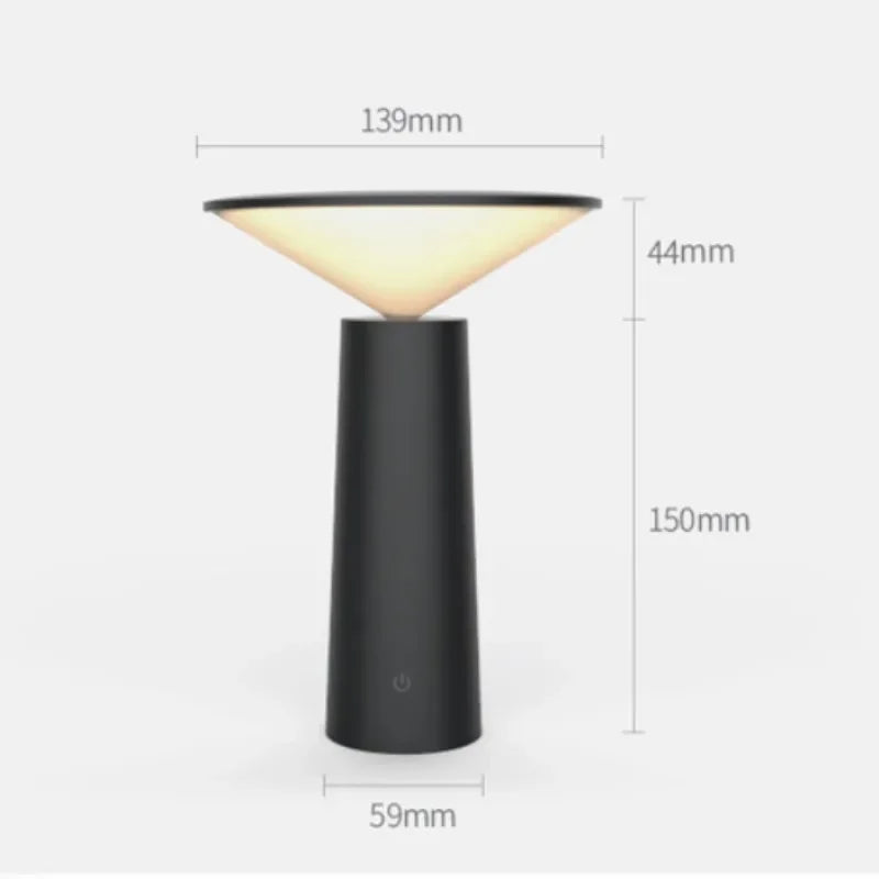 Capella - Rechargeable Modern LED Table Lamp – Portable USB Touch Switch Night Light for Living Room, Restaurant, & Hotel