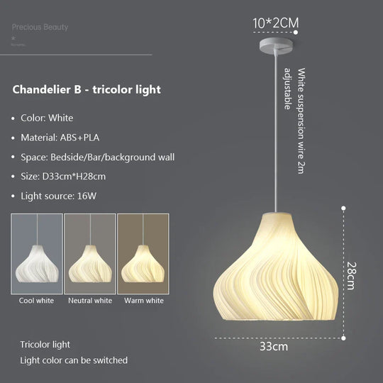 Art Chandelier: Adjustable LED Pendant with Elegant 3D Design