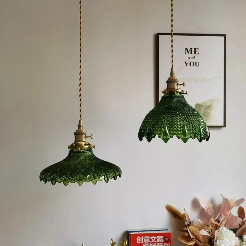 Seraphina – Green Glass Pendant Light for Kitchen Island, Dining, and Home Décor