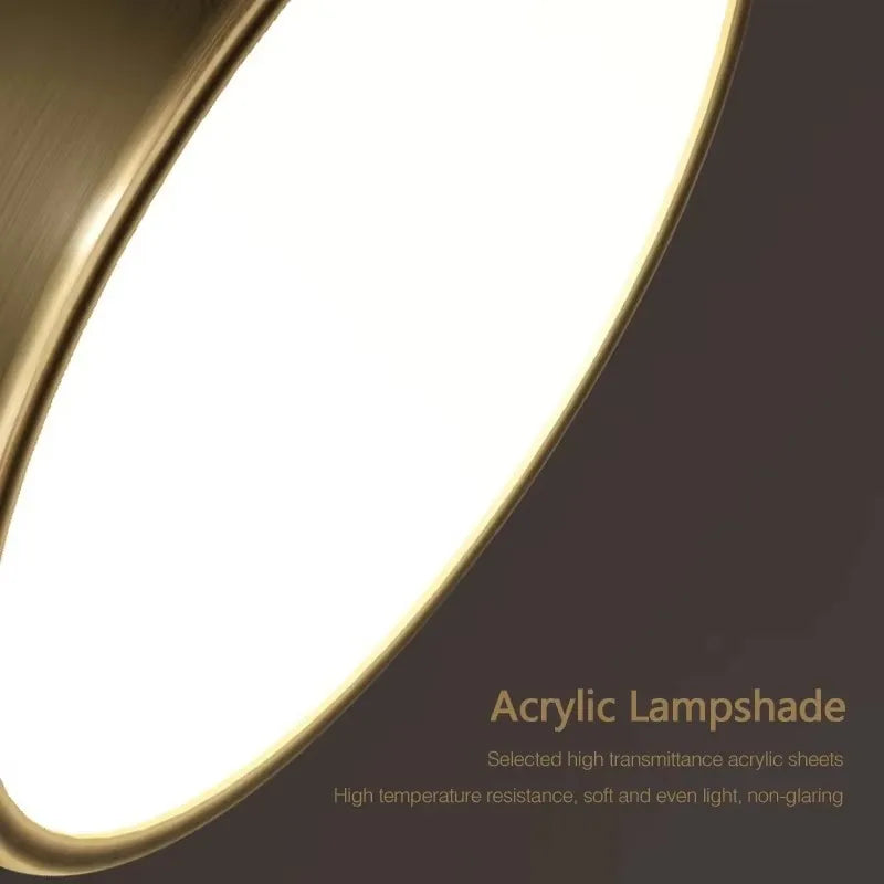 Nordic LED Ceiling Light with Adjustable Copper Finish