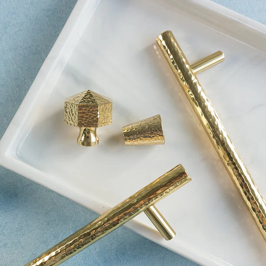 Handmade Brass Hammered Cabinet Handles – Nordic Luxury Pulls