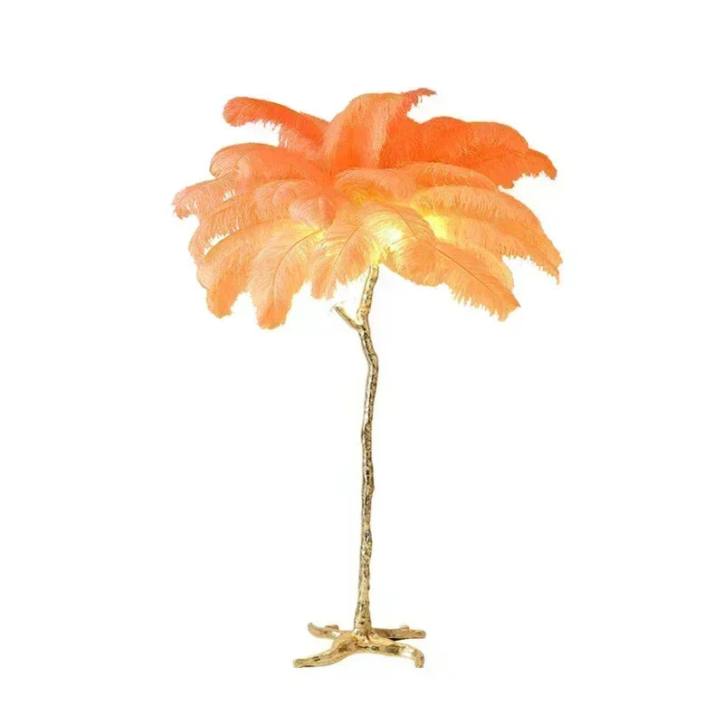 Lily Nordic Feather LED Floor Lamp – Luxury Ostrich Standing Light
