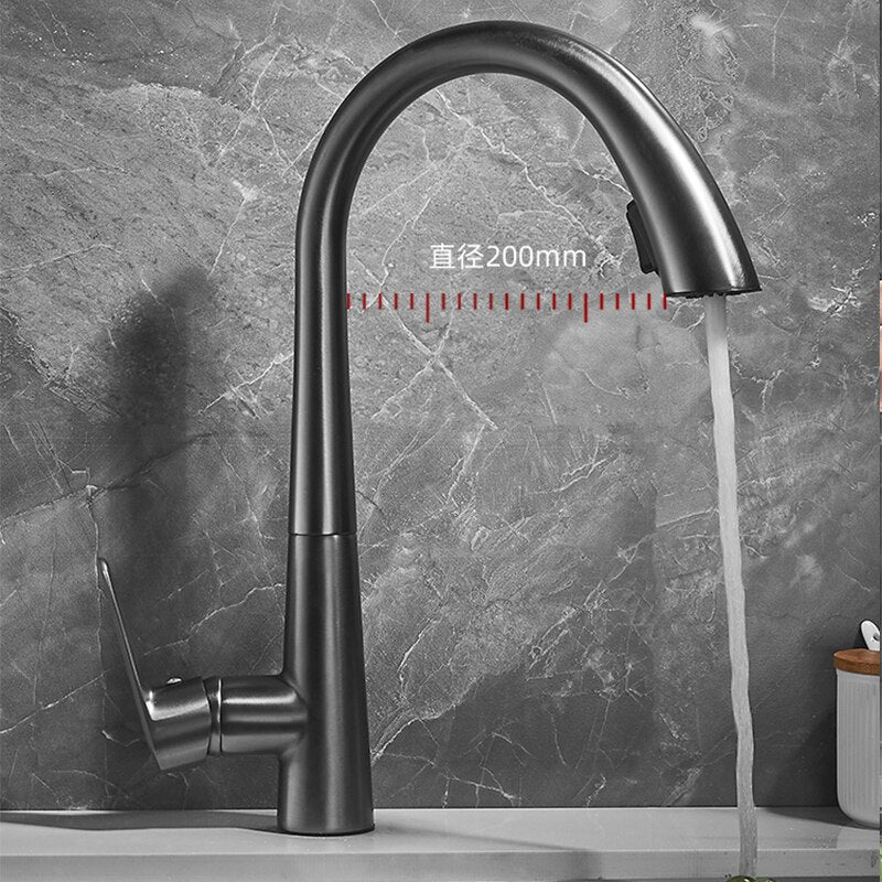 Single Handle Hole Pull Out Spray Brass Kitchen Sink Faucet Mixer Cold Hot Water Taps Torneira Cozinha