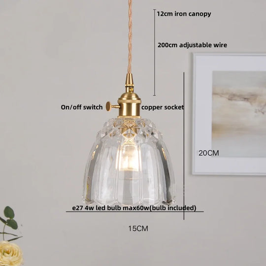 Lucien – Modern Clear Glass Pendant Light for Living Room, Restaurant, and Café