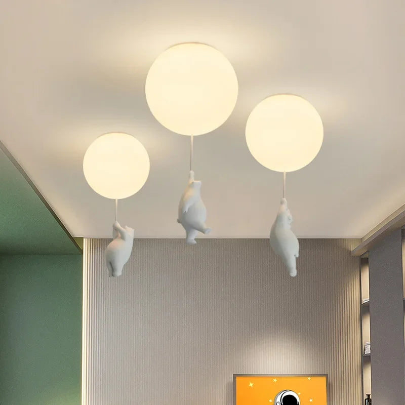 Bear Pendant Light - Whimsical Nordic Children's Room Pendant Light