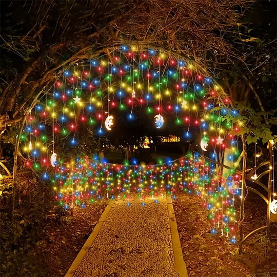 Solar Icicle Lights Outdoor Wedding Christmas Garden Decoration