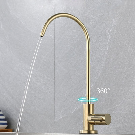 Kitchen Water Filter Faucet Single Cold Water Faucet 1/4 Inch Hose Reverse Osmosis Filters Parts Purifier Direct Drinking Tap