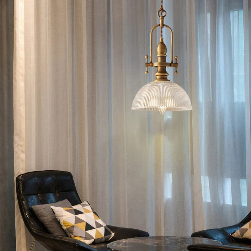 Creative Clear Glass Chandelier with Brass Gold Finish