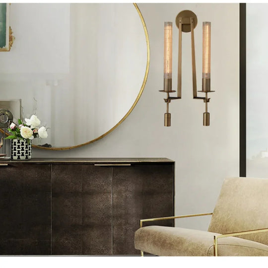 Modern Copper Wall Sconce for Living Room & Bedroom