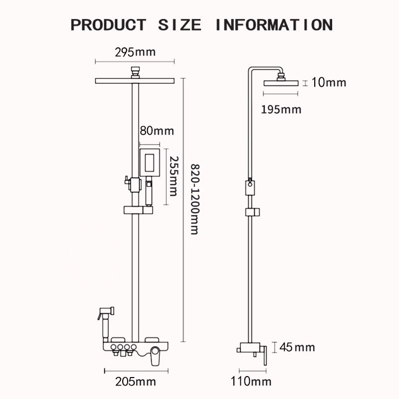 Bathroom Shower Set Black Gold Rain Shower Faucet Thermostatic Digital Display Shower Mixer Taps Copper Shower Systems for Bath