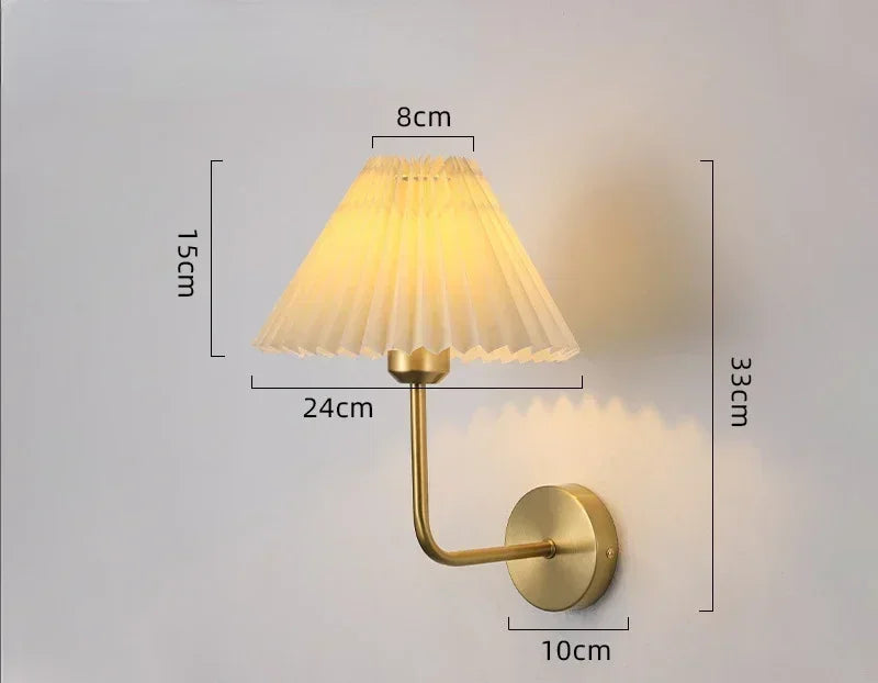 Retro Fabric Wall Lamp with Reading Light Modern Luxury Bedside
