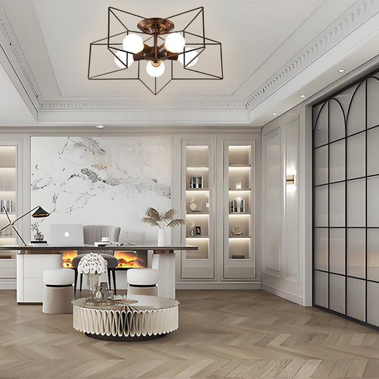 Unique Metal Star Design LED Modern Flush Mount Ceiling Light
