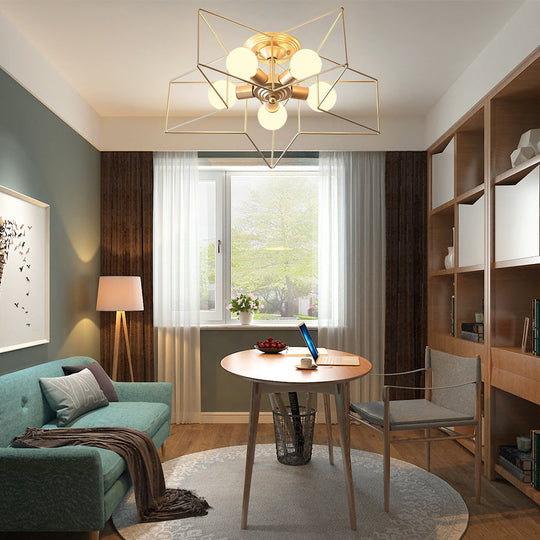 Unique Metal Star Design LED Modern Flush Mount Ceiling Light