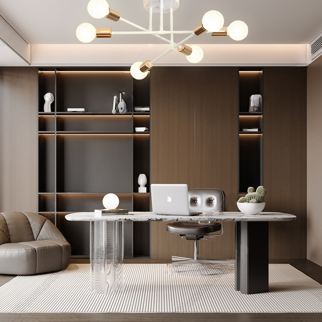 Elegant 6 Light Flush Mount LED Ceiling Light with E26 E27 Base