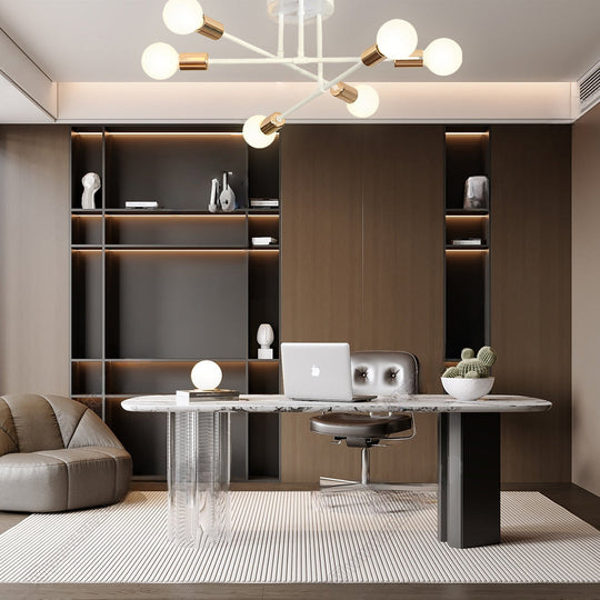 Elegant 6 Light Flush Mount LED Ceiling Light with E26 E27 Base