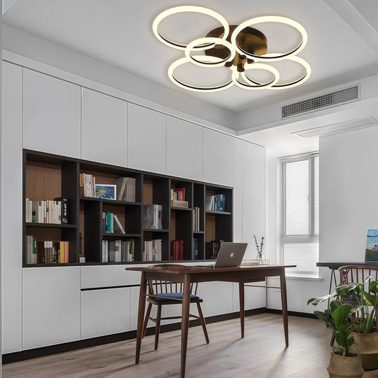 Circular Ring Dimmable LED Modern Flush Mount Ceiling Light