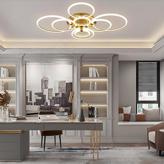 Circular Ring Dimmable LED Modern Flush Mount Ceiling Light