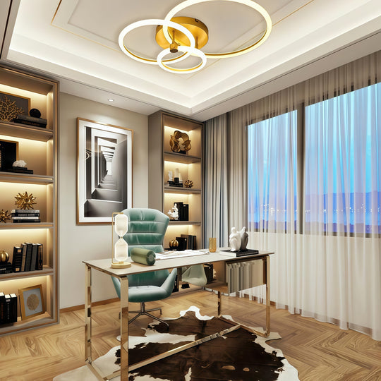 Circular Ring Dimmable LED Modern Flush Mount Ceiling Light