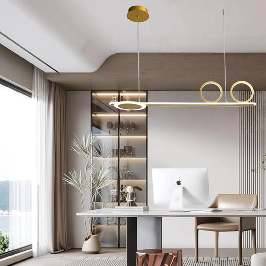 3 Circles Linear Design LED Modern Ceiling Lights White Black Gold Pendant Lighting