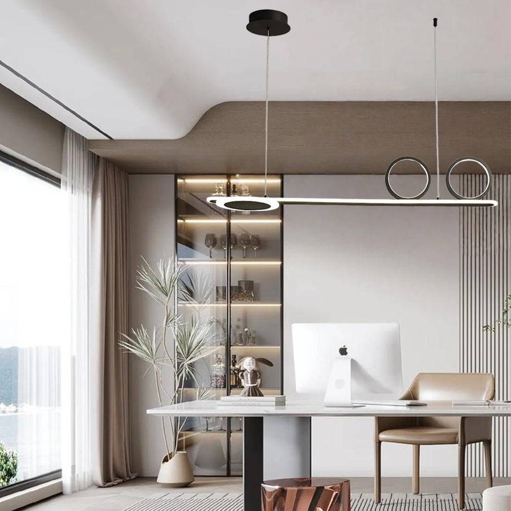 3 Circles Linear Design LED Modern Ceiling Lights White Black Gold Pendant Lighting