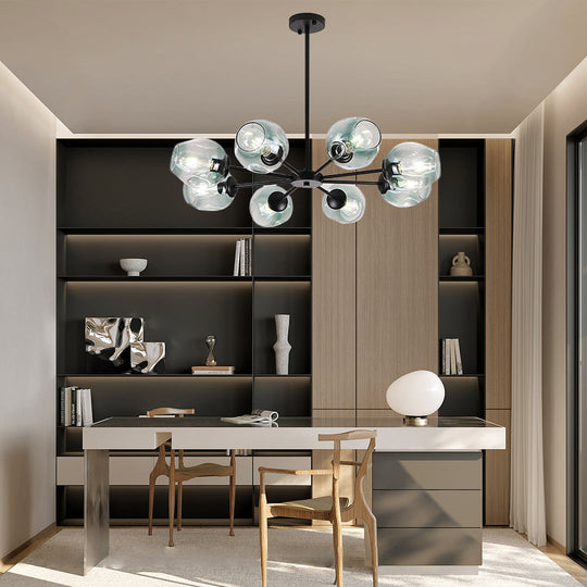 Glass Globe LED Electroplated Nordic Sputnik Chandelier Hanging Ceiling Light