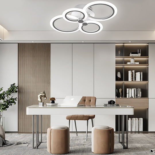 Circles Aluminum Acrylic Flush Mount LED Ceiling Light