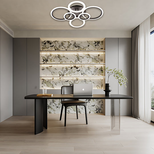 Circles Aluminum Acrylic Flush Mount LED Ceiling Light