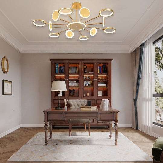 Multi-Circle Acrylic Aluminum LED Pendant Chandelier