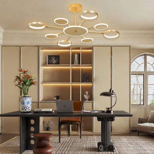 Multi-Circle Acrylic Aluminum LED Pendant Chandelier