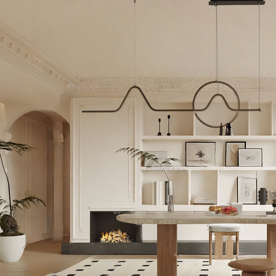 Minimalist Waves & Circles Design Modern LED Pendant Light