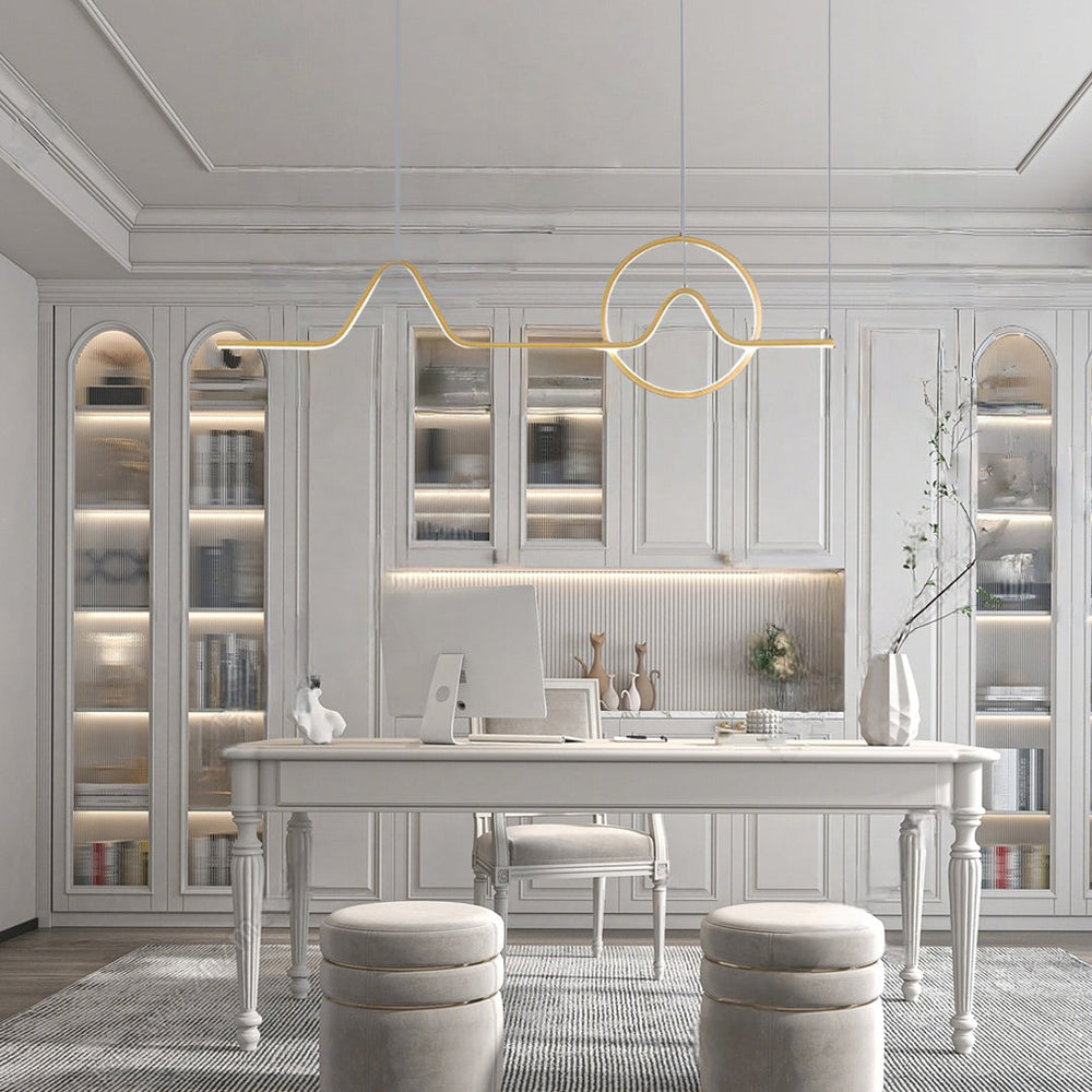 Minimalist Waves & Circles Design Modern LED Pendant Light