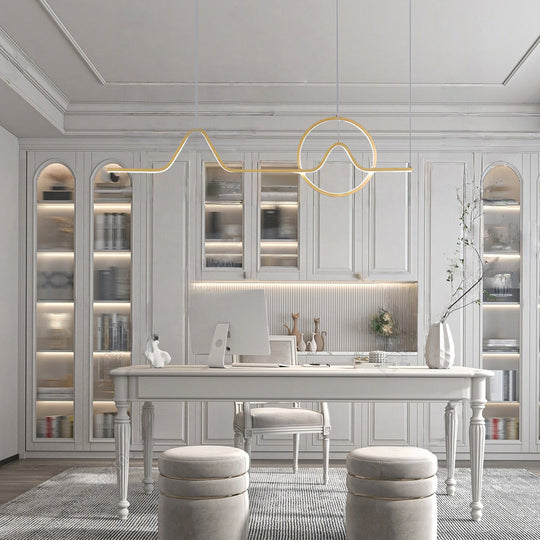 Minimalist Waves & Circles Design Modern LED Pendant Light