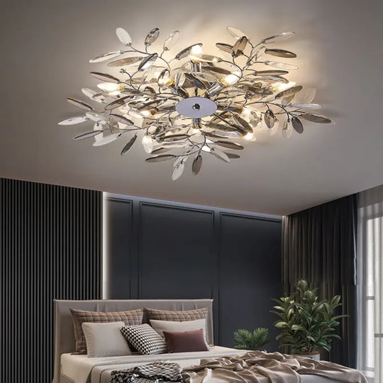 Anais Leaf Branch Crystal Chandelier - Illuminate Your Space with Elegance