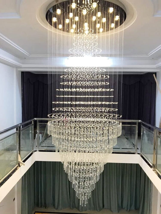 Abigail Modern Crystal Stair Ceiling Chandelier - Luxurious Illumination