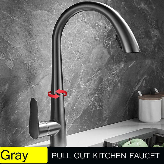 Single Handle Hole Pull Out Spray Brass Kitchen Sink Faucet Mixer Cold Hot Water Taps Torneira Cozinha