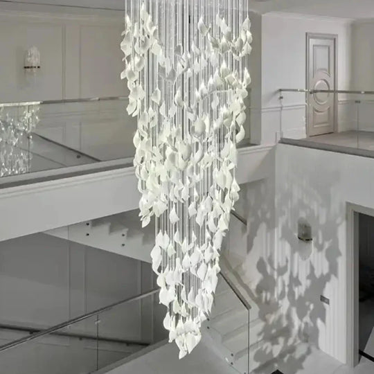Aurevo Ceramic Leaf Chandelier – Custom Artistic Luxury Lighting
