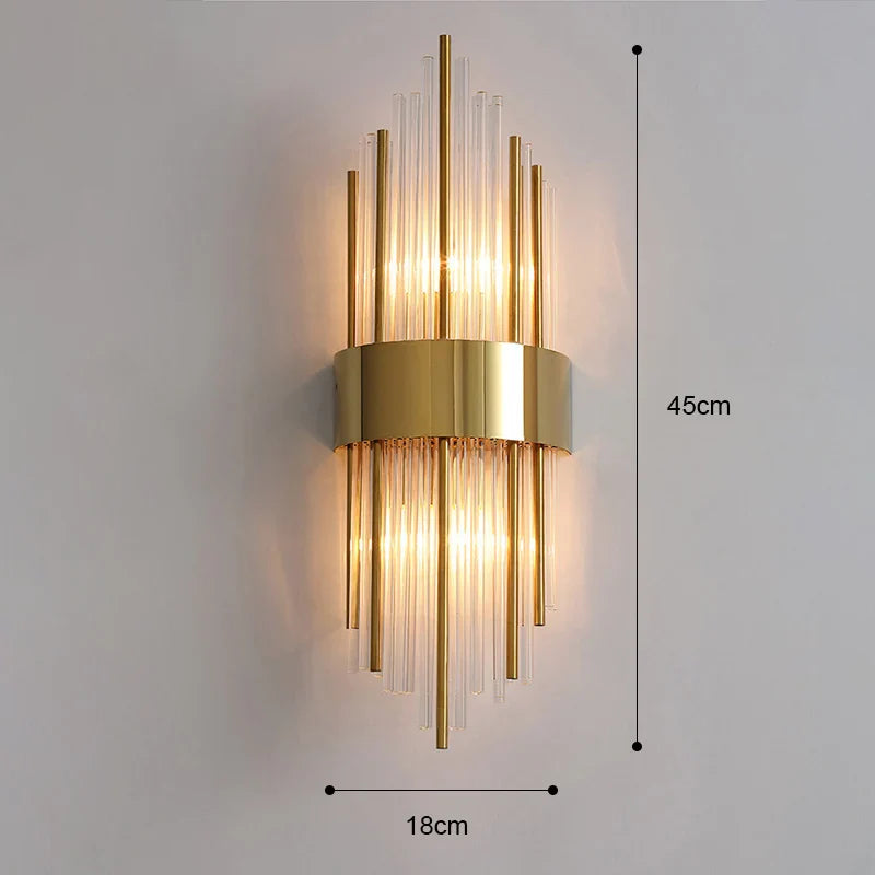 Modern LED Luxury Crystal Wall Lights Gold Home Indoor Wall Sconces Living Room Bedroom Background Decor Wall Lamp Bedside Light