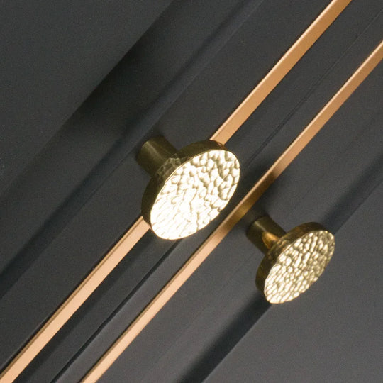 Handmade Brass Hammered Cabinet Handles – Nordic Luxury Pulls