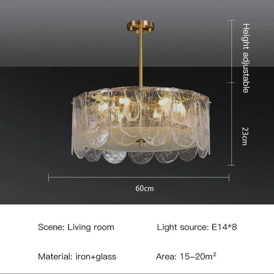 Ginevra Strand Gold LED Marble Crystal Glass Chandelier