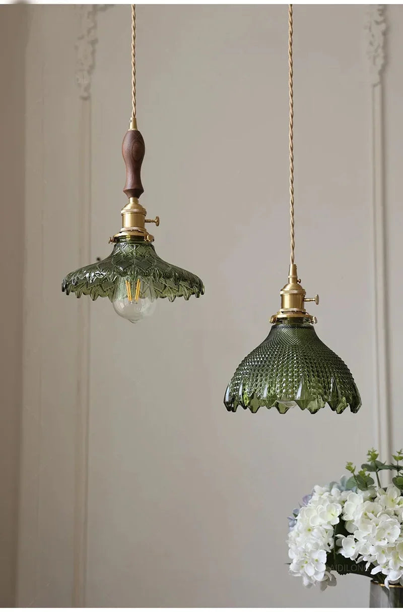 Seraphina – Green Glass Pendant Light for Kitchen Island, Dining, and Home Décor