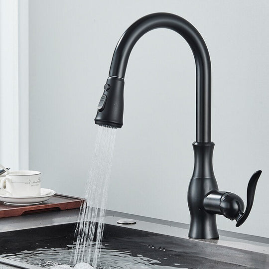 Black Kitchen Faucets Pull Out Kitchen Sink Mixer Tap Single Lever Water Mixer Tap Crane For Kitchen 360 Rotation Mixer